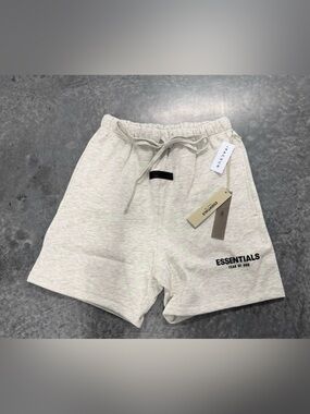 Essentials Men's Light oatmeal Athletic Drawstring Shorts